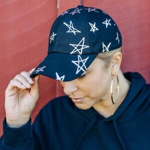 Embellished BABY I'M A STAR CAP BLACK